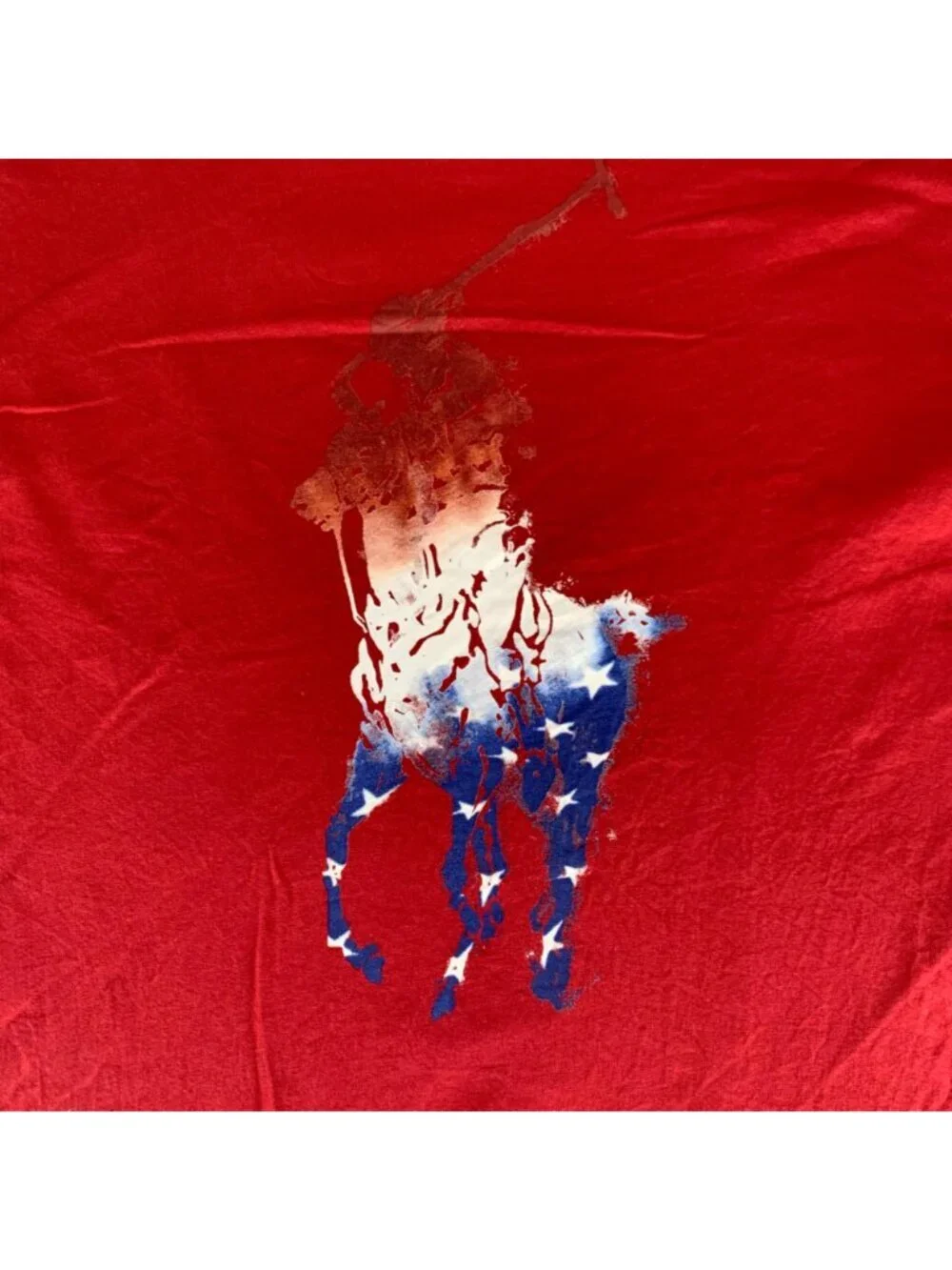 Polo Ralph Lauren Mens Red Patriotic Big Pony Short Sleeve Crewneck Shirt Mens X